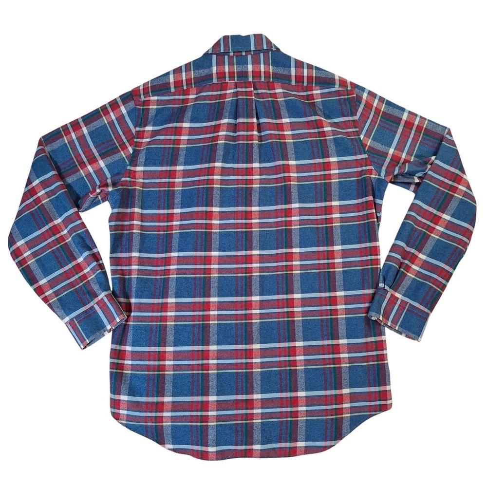 Ralph Lauren Performance Flannel Shirt Mens Large Blue Red Classic Fit Plaid - Picture 2 of 9